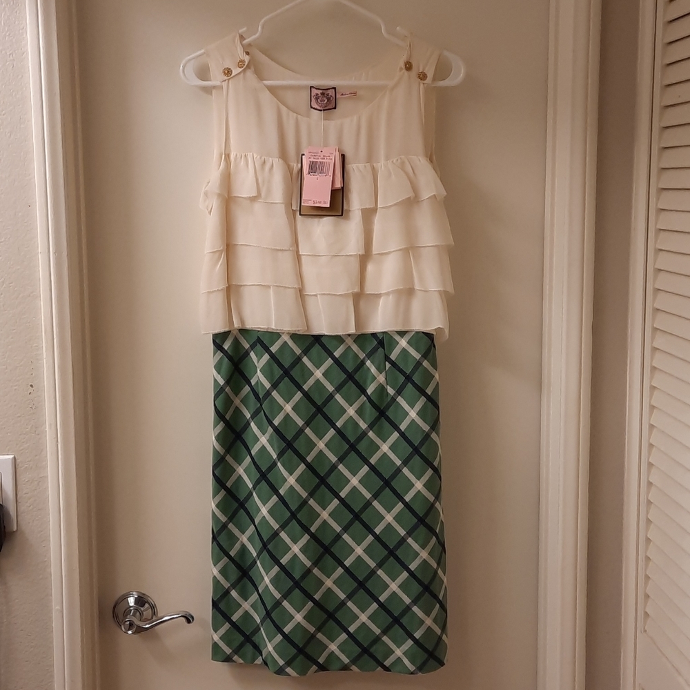 NWT, Vintage Y2K Juicy Couture Coastal Drive Lurex Plaid Dress